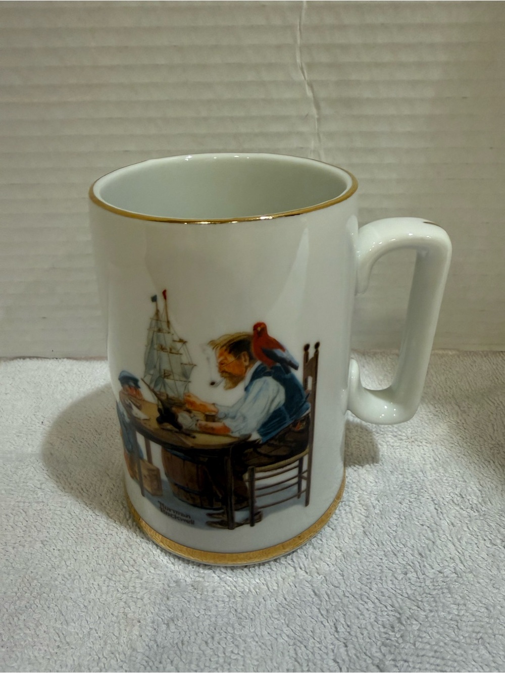 Old 1982 The Good Boy Model Ship Builder Norman Rockwell Museum Mug Coffee Mug